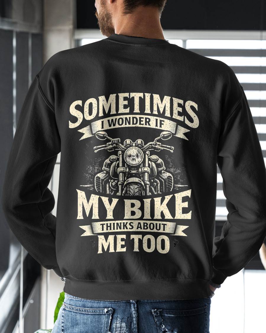Funny Motorcycle, Quote My Bike Thinks Me Biker  - SHIRT FOR MEN - LUNA00 (SKU2607-DY-05)