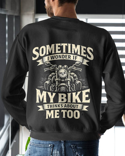 Funny Motorcycle, Quote My Bike Thinks Me Biker  - SHIRT FOR MEN - LUNA00 (SKU2607-DY-05)