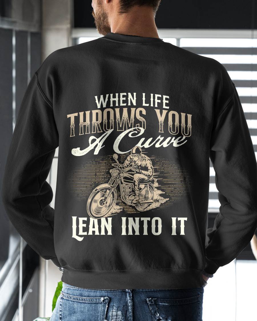 When Life Throws You A Curve Lean Into It - Biker Motorcycle - SHIRT FOR MEN - LUNA00 (SKU2607-DY-11)