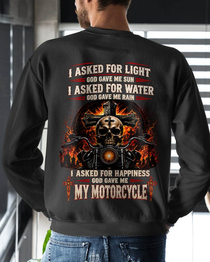 I ASKED FOR LIGHT GOD GAVE ME SUN, I ASKED FOR JOY GOD GAVE ME MY MOTORCYCLE - SHIRT FOR MEN - LUNA00 (SKU2608-443)