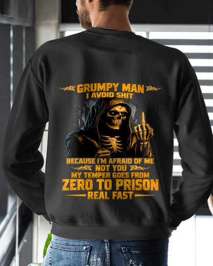 GRUMPY MAN — I AVOID SHIT BECAUSE I'M AFRAID OF MY TEMPER - SHIRT FOR MEN - LUNA00 (SKU2609-368-00)