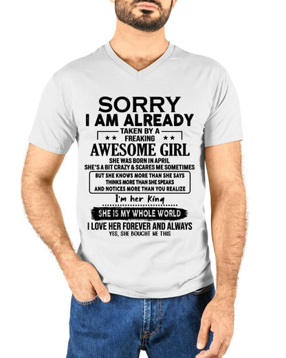 April - Awesome Girl born in April - Special gift for your boyfriend - From Wife LUNA04 (SKU.AT16)
