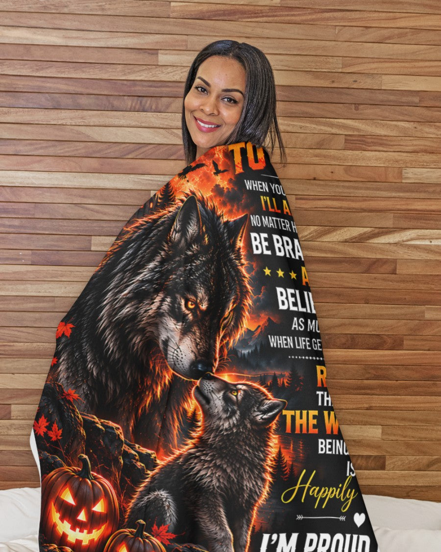 BLANKET FOR SON – COMFORT & WARMTH GIFT FROM DAD Sherpa Fleece Quilt Blanket LUNA00 (SKU2610-39)