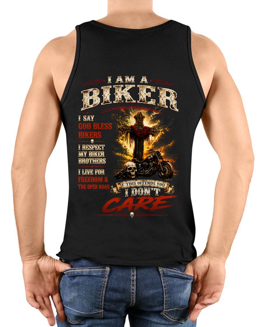 I AM A BIKER GOD BLESS BIKERS RESPECT MY BROTHERS LIVE FOR FREEDOM & THE OPEN ROAD - SHIRT FOR MEN - LUNA00 (SKU2608-172)