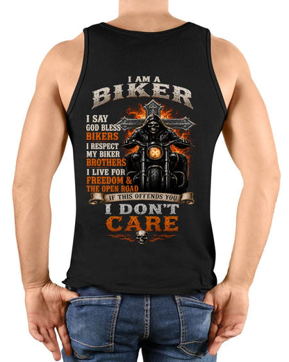 BIKER BLESSED BY GOD BORN FOR FREEDOM - SHIRT FOR MEN - LUNA00(SKU2608-222)