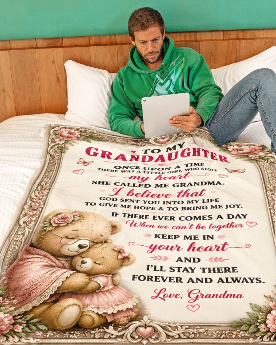 BLANKET FOR GRANDDAUGHTER – COMFORT & WARMTH GIFT FROM GRANDMA Sherpa Fleece Quilt Blanket LUNA (SKU2608-482)