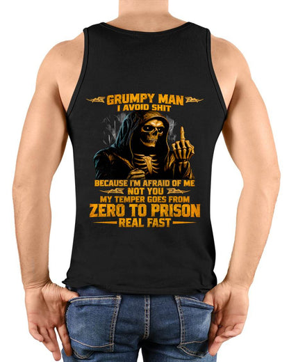 GRUMPY MAN — I AVOID SHIT BECAUSE I'M AFRAID OF MY TEMPER - SHIRT FOR MEN - LUNA00 (SKU2609-368-00)