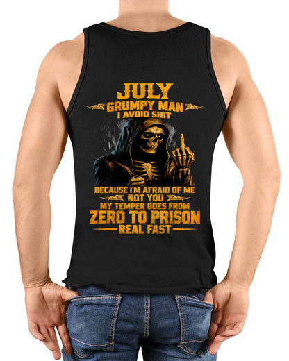 JULY - GRUMPY MAN — I AVOID SHIT BECAUSE I'M AFRAID OF MY TEMPER - SHIRT FOR MEN - LUNA07 (SKU2609-368-07)