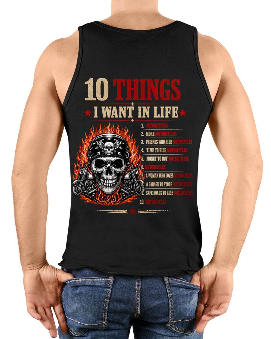 10 THINGS I WANT IN LIFE, BIKER - SHIRT FOR MEN - LUNA00 (SKU2608-35)