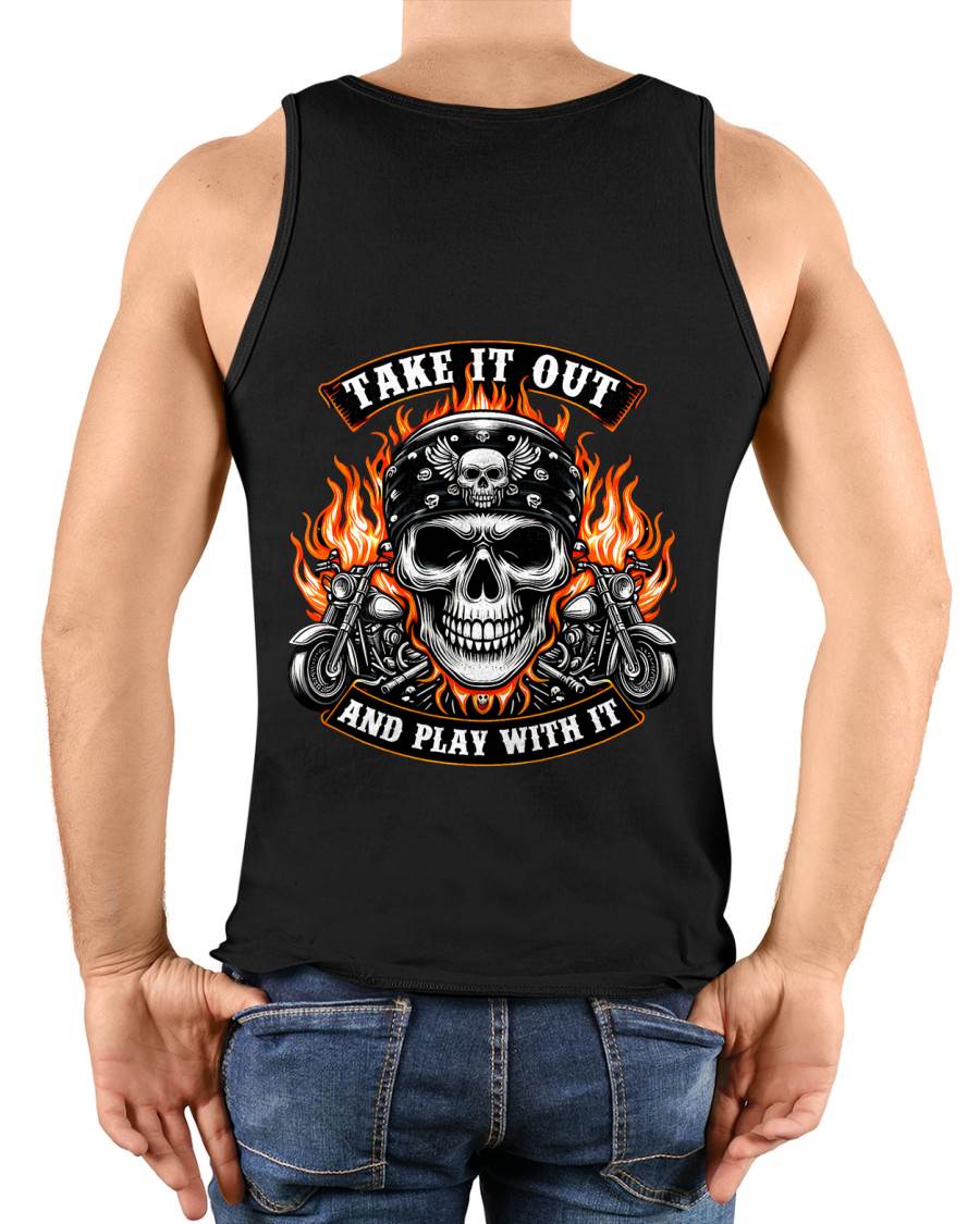 Funny Take, Play with it Skeleton Biker Motorcycle - SHIRT FOR MEN - LUNA00 (SKU2607-DY-07)