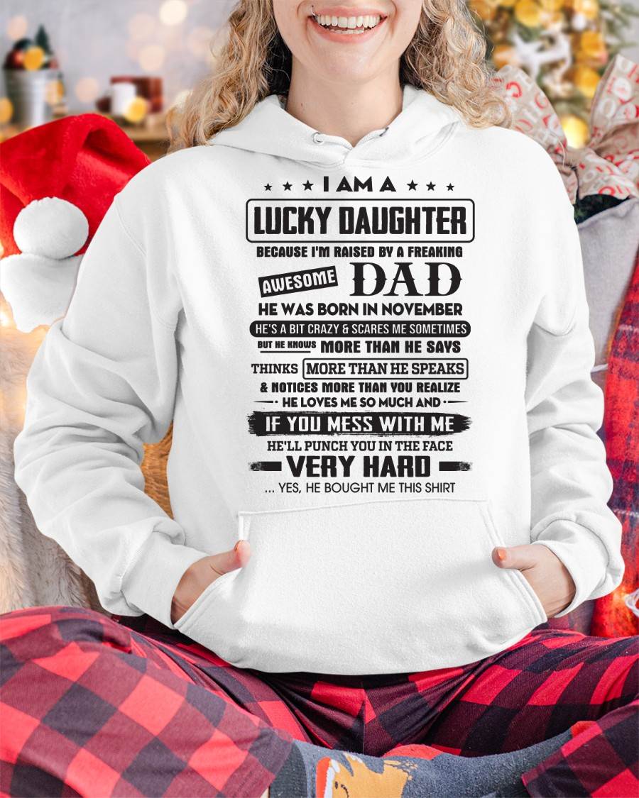 November - Lucky Daughter of Awesome Dad - Perfect Gift For Daughter From Dad - LUNA11 (SKU08-47-11)