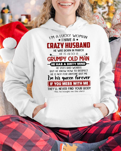 MARCH - TO MY WIFE - I'M A LUCKY WOMAN - GIFT FROM HLUNABAND - SNOW03 (SKU12-282-03)