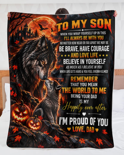 BLANKET FOR SON – COMFORT & WARMTH GIFT FROM DAD Sherpa Fleece Quilt Blanket LUNA00 (SKU2610-39)