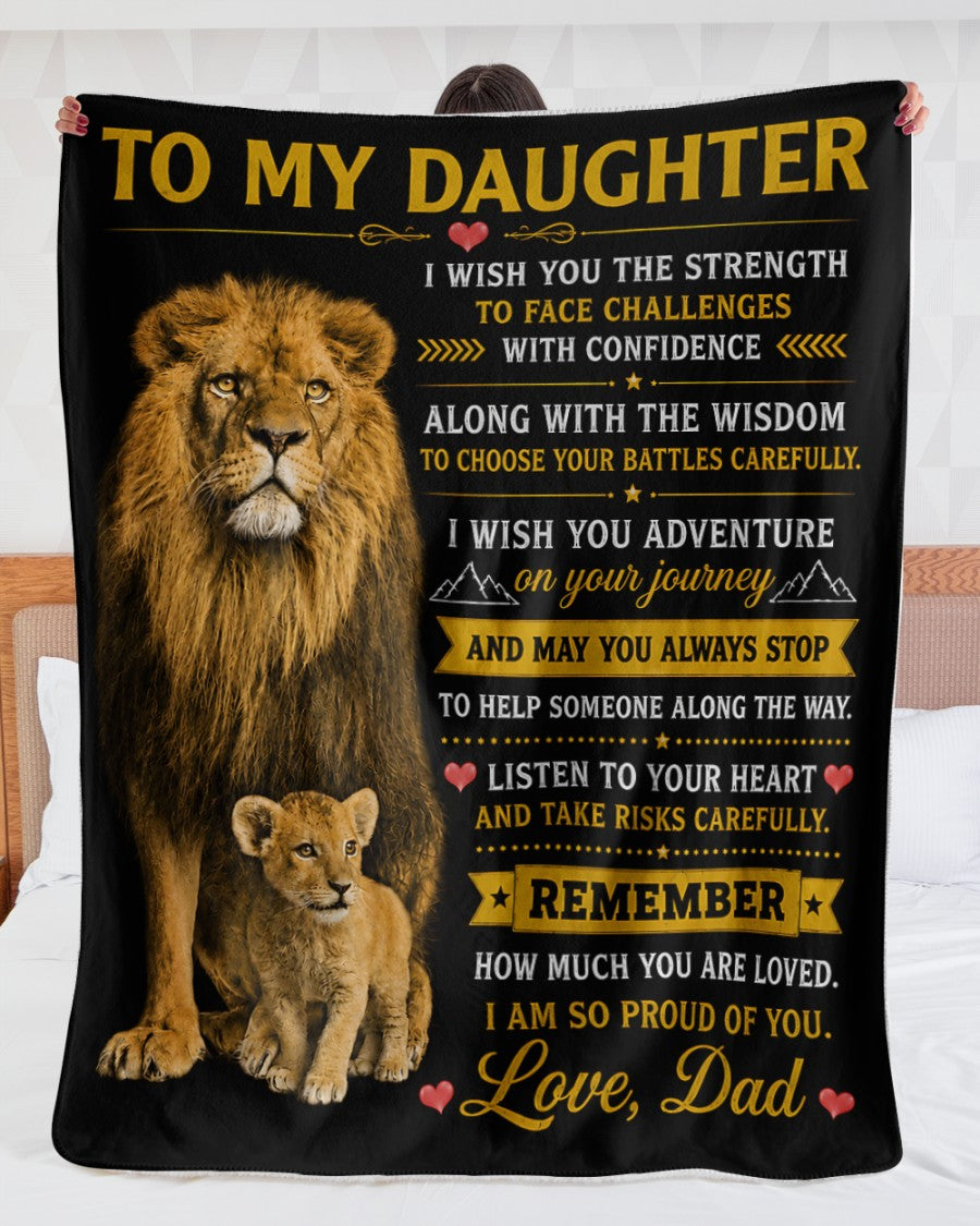 BLANKET FOR DAUGHTER –  GIFT FROM DAD Sherpa Fleece Quilt Blanket - LUNA00 (SKU2608-426)