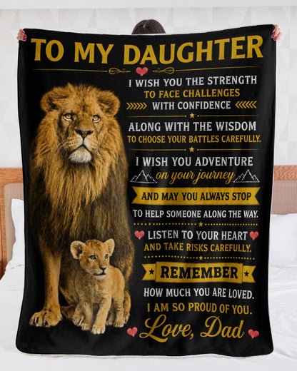BLANKET FOR DAUGHTER –  GIFT FROM DAD Sherpa Fleece Quilt Blanket - LUNA00 (SKU2608-426)