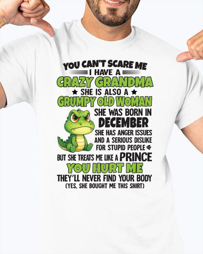 DECEMBER - YOU CAN'T SCARE ME - FOR GRANDSON - GIFT FROM GRANDMA - NINA12 (SKU09-85-12)