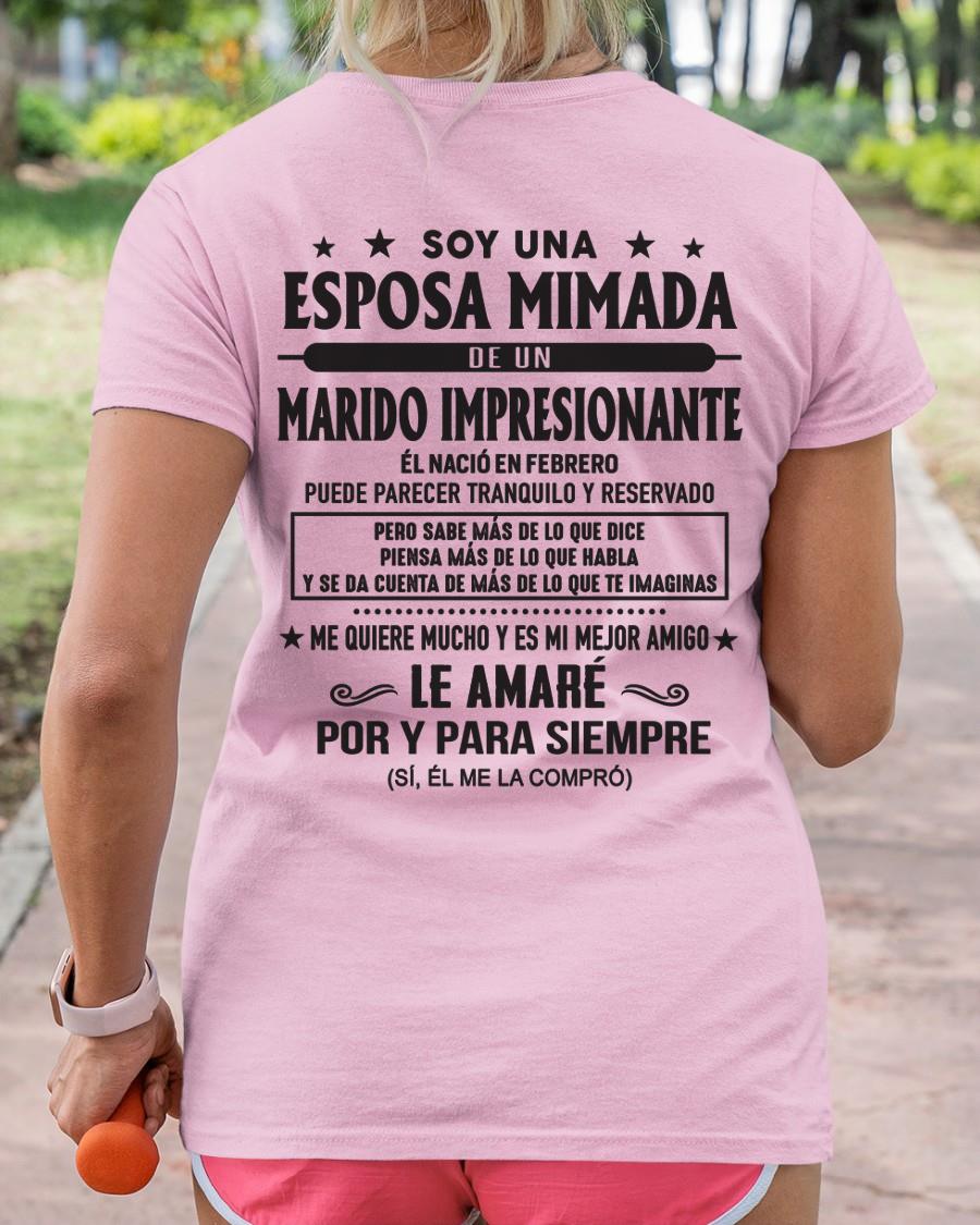 Febrero - Soy una Esposa mimada de un Marido impresionante - Regalo especial para tu esposa - T02 (SKU05-101-02)