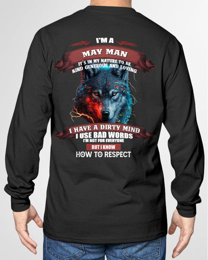 MAY - KNOW HOW TO RESPECT - BIRTHDAY T-SHIRT FOR MEN - LUNA05 / male (SKU12-162-05)