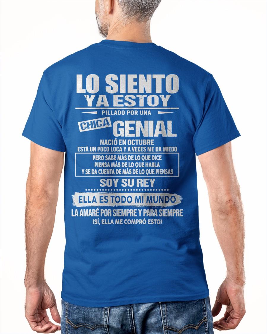 Octubre - Chica genial nació en octubre - Regalo especial para novio - Black - T10 (SKU05-80-10)