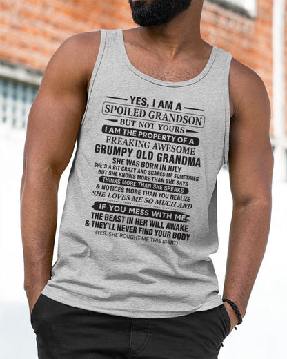 Yes I’m A Stubborn Grandson T-Shirt – Birthday Gift From July Grandma / Woman - LUNA07 (SKU10-171-07)