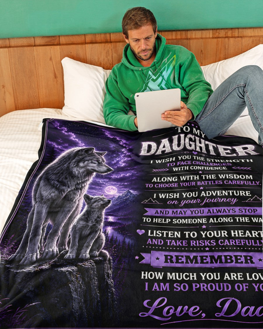 BLANKET FOR DAUGHTER –  GIFT FROM DAD Sherpa Fleece Quilt Blanket - LUNA00 (SKU2608-410)