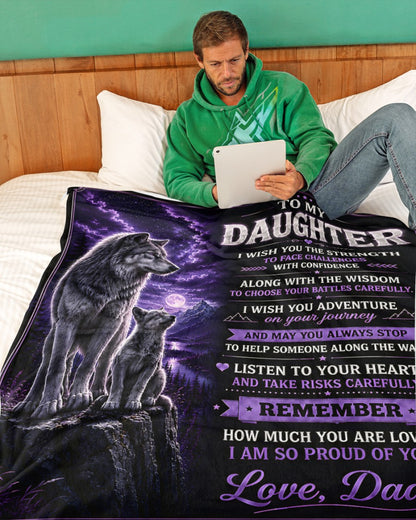 BLANKET FOR DAUGHTER –  GIFT FROM DAD Sherpa Fleece Quilt Blanket - LUNA00 (SKU2608-410)