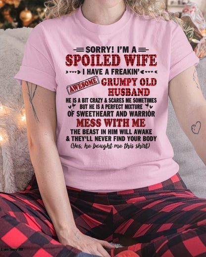 SPOILED WIFE OF AWESOME GRUMPY OLD HUSBAND - PERFECT GIFT  FROM HUSBAND - LUNA00 (SKU12-111-00)
