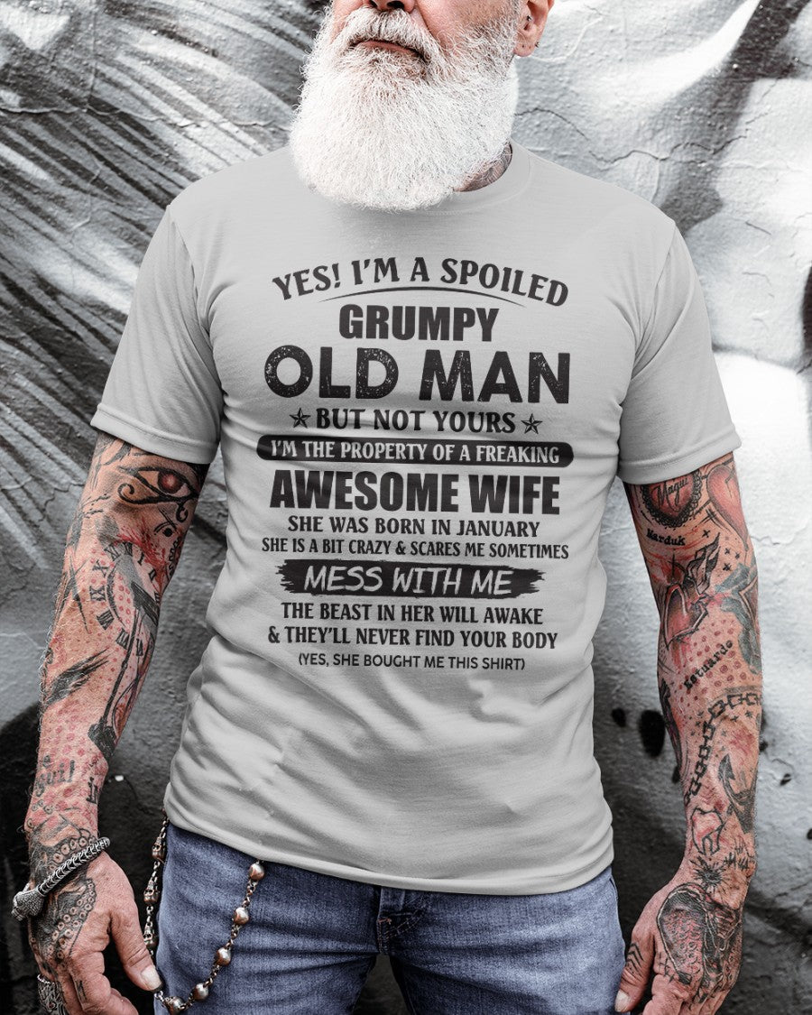 Awesome wife January - Perfect gift for husband From Wife - LUNA01 (SKU96-68-01)