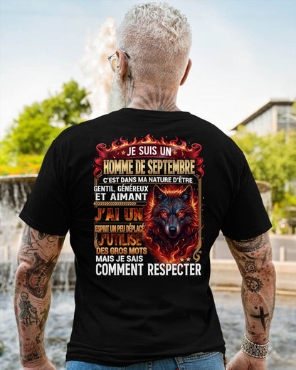 SEPTEMBRE – ESPRIT MALICIEUX MAIS SAIT RESPECTER - T-SHIRT ANNIVERSAIRE HOMME - IMPRESSION DTG PREMIUM - frLUNA09 (SKU2604-87-09)