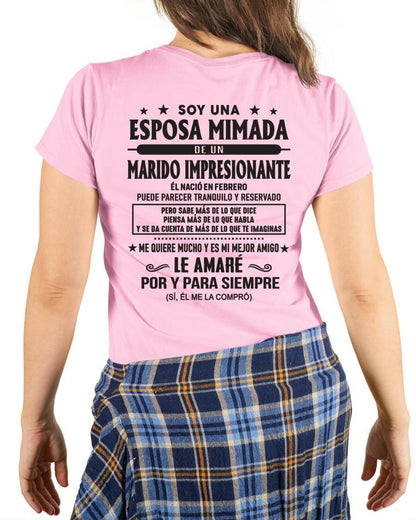 Febrero - Soy una Esposa mimada de un Marido impresionante - Regalo especial para tu esposa - T02 (SKU05-101-02)