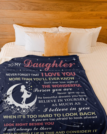TO MY DAUGHTER - GIFT FROM MOM- Sherpa Fleece Quilt Blanket (SKU2607-27)