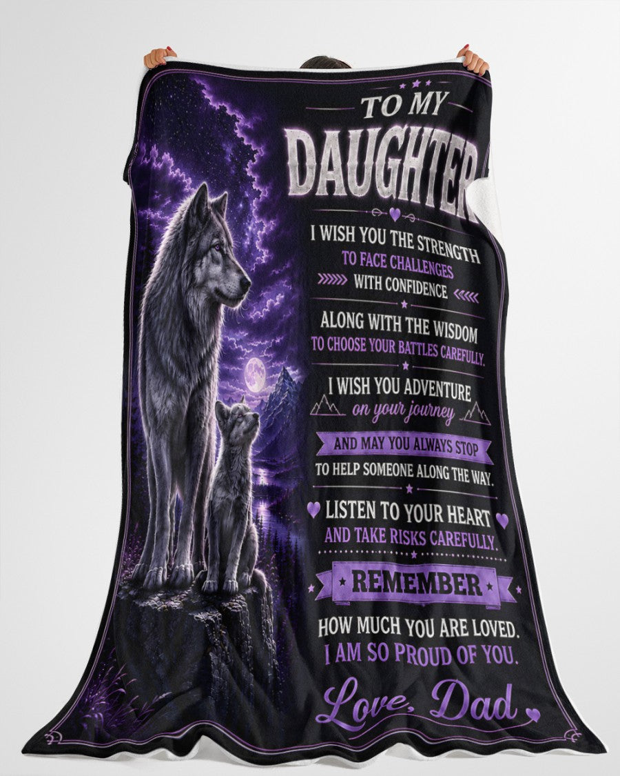 BLANKET FOR DAUGHTER –  GIFT FROM DAD Sherpa Fleece Quilt Blanket - LUNA00 (SKU2608-410)