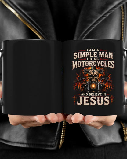 Christian Biker Mug, I Ride Motorcycles And Believe In Jesus Coffee Cup, Skull Motorcycle Gift For Men- LUNA00 (SKU2608-521)
