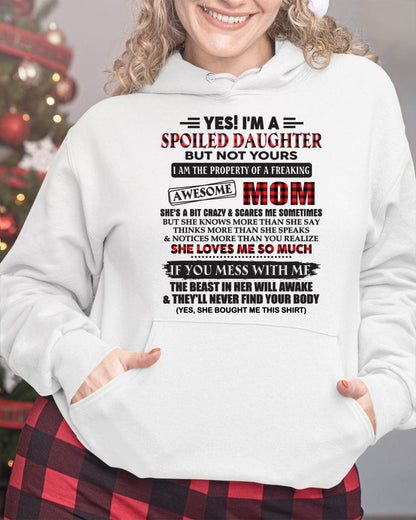 Spoiled Daughter Of Awesome Mom T-Shirt - Perfect Gift From Mom - LUNA00 (SKU11-149-00)