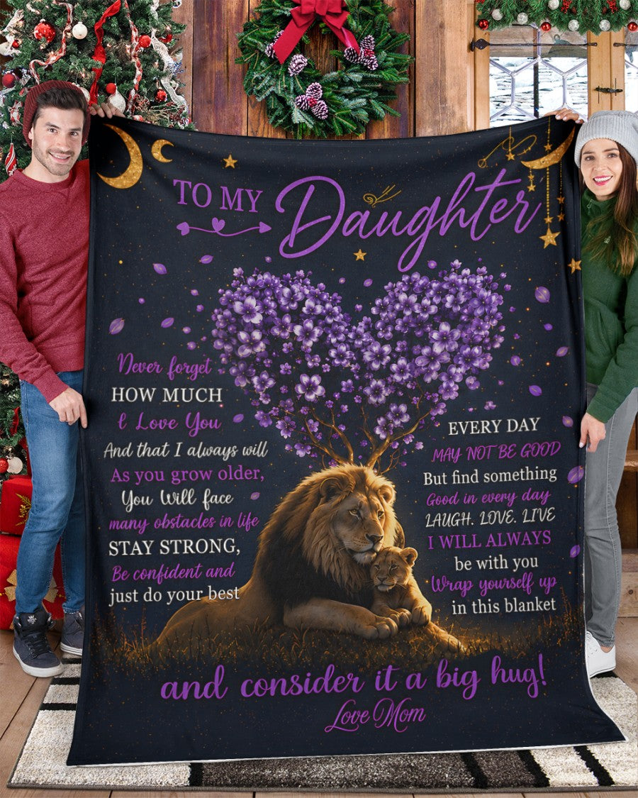TO MY DAUGHTER - GIFT FROM MOM - Sherpa Fleece Quilt Blanket (SKU2607-22)