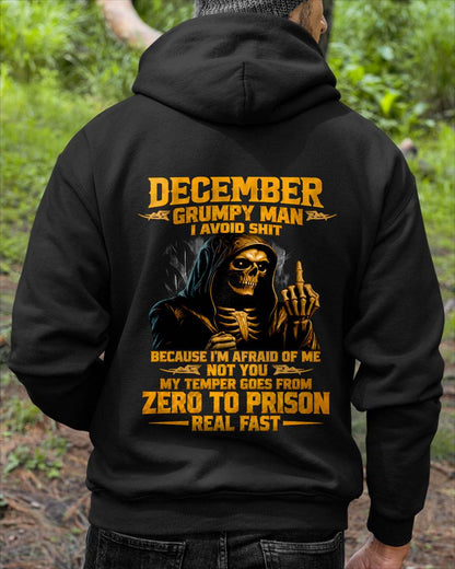 DECEMBER - GRUMPY MAN — I AVOID SHIT BECAUSE I'M AFRAID OF MY TEMPER - SHIRT FOR MEN - LUNA12 (SKU2609-368-12)