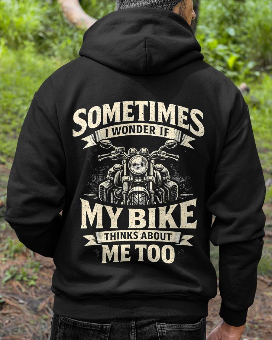 Funny Motorcycle, Quote My Bike Thinks Me Biker  - SHIRT FOR MEN - LUNA00 (SKU2607-DY-05)