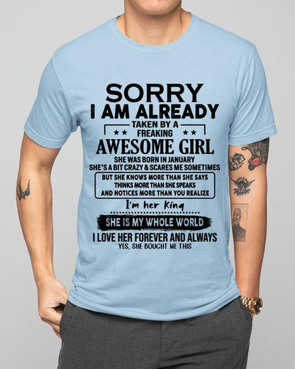 January - Awesome Girl born in January - Special gift for your boyfriend - From Wife LUNA01 (SKU.AT16)