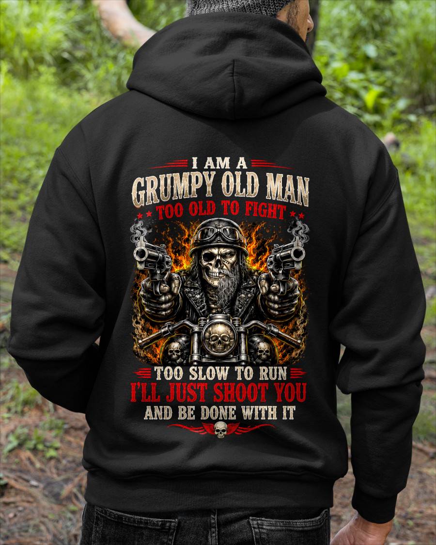 I AM A GRUMPY OLD MAN TOO OLD TO FIGHT, BIKER - SHIRT FOR MEN - LUNAOO (SKU2608-53)