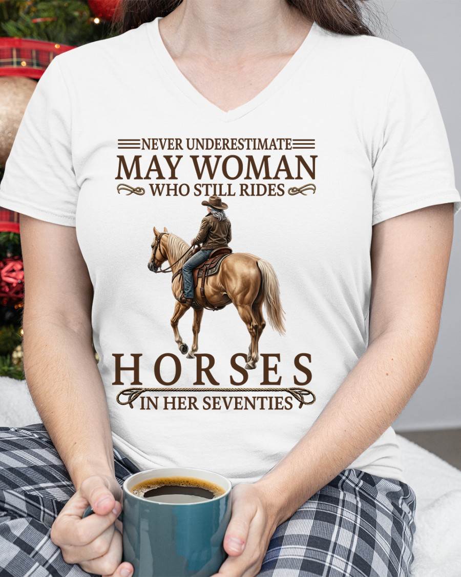 MAY SHIRT, A WOMAN WHO STILL RIDES HORSES IN HER SEVENTIES - LUNA05 (SKU2604-287-05)