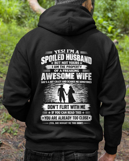YES! I’M A SPOILED HUSBAND BECAUSE I HAVE AN AWESOME WIFE - SHIRT FROM WIFE TO HUSBAND - LUNA00 (SKU2609-196-00)
