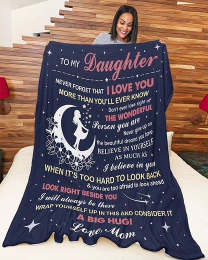 TO MY DAUGHTER - GIFT FROM MOM- Sherpa Fleece Quilt Blanket (SKU2607-27)