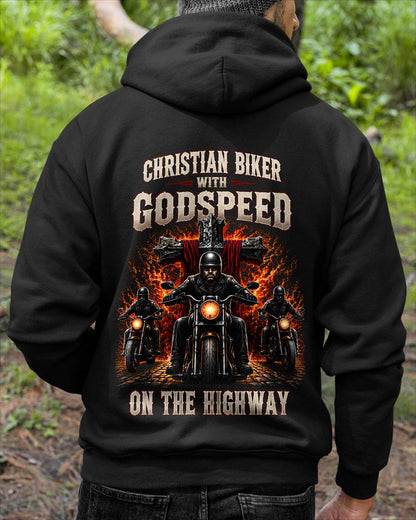 CHRISTIAN BIKER WITH GODSPEED ON THE HIGHWAY - SHIRT FOR MEN - LUNA00 (SKU2608-498)