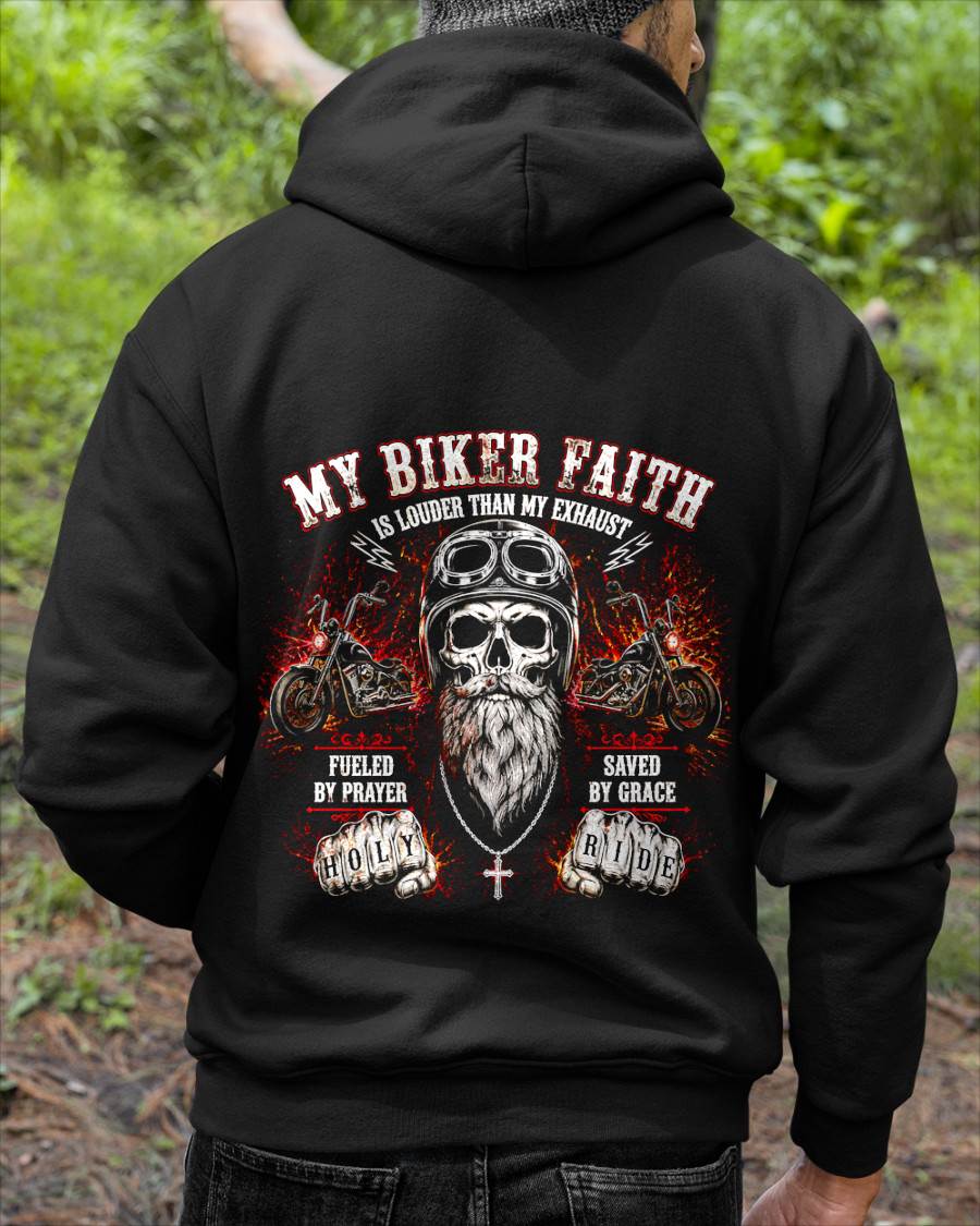 MY BIKER FAITH RIDE WITH GOD SAVED BY GRACE - SHIRT FOR MEN - LUNA00 (SKU2608-317)