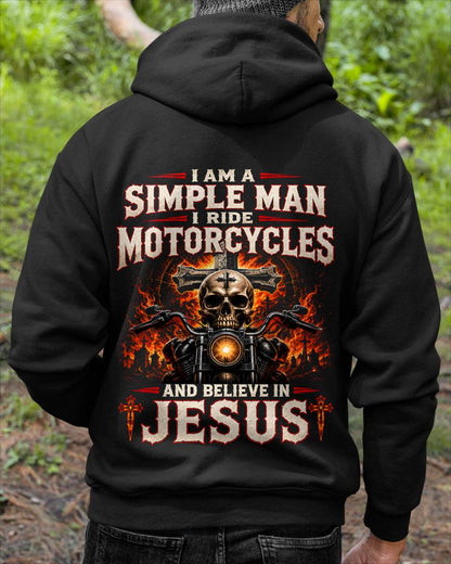 I AM A SIMPLE MAN, BIKER I RIDE MOTORCYCLES AND BELIEVE IN JESUS GOD IS MY GUIDE1 - SHIRT FOR MEN - LUNA00 (SKU2608-214)