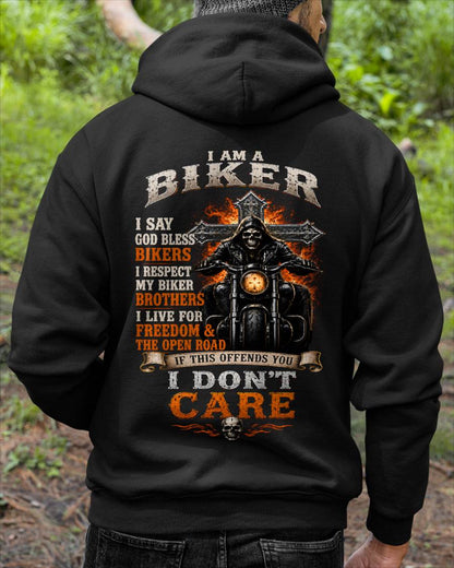 BIKER BLESSED BY GOD BORN FOR FREEDOM - SHIRT FOR MEN - LUNA00(SKU2608-222)