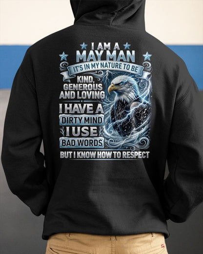 MAY - DIRTY MIND BUT KNOW HOW TO RESPECT - PREMIUM DTG PRINT - BIRTHDAY T-SHIRT FOR MEN - LUNA05 (SKU2604-53-05)