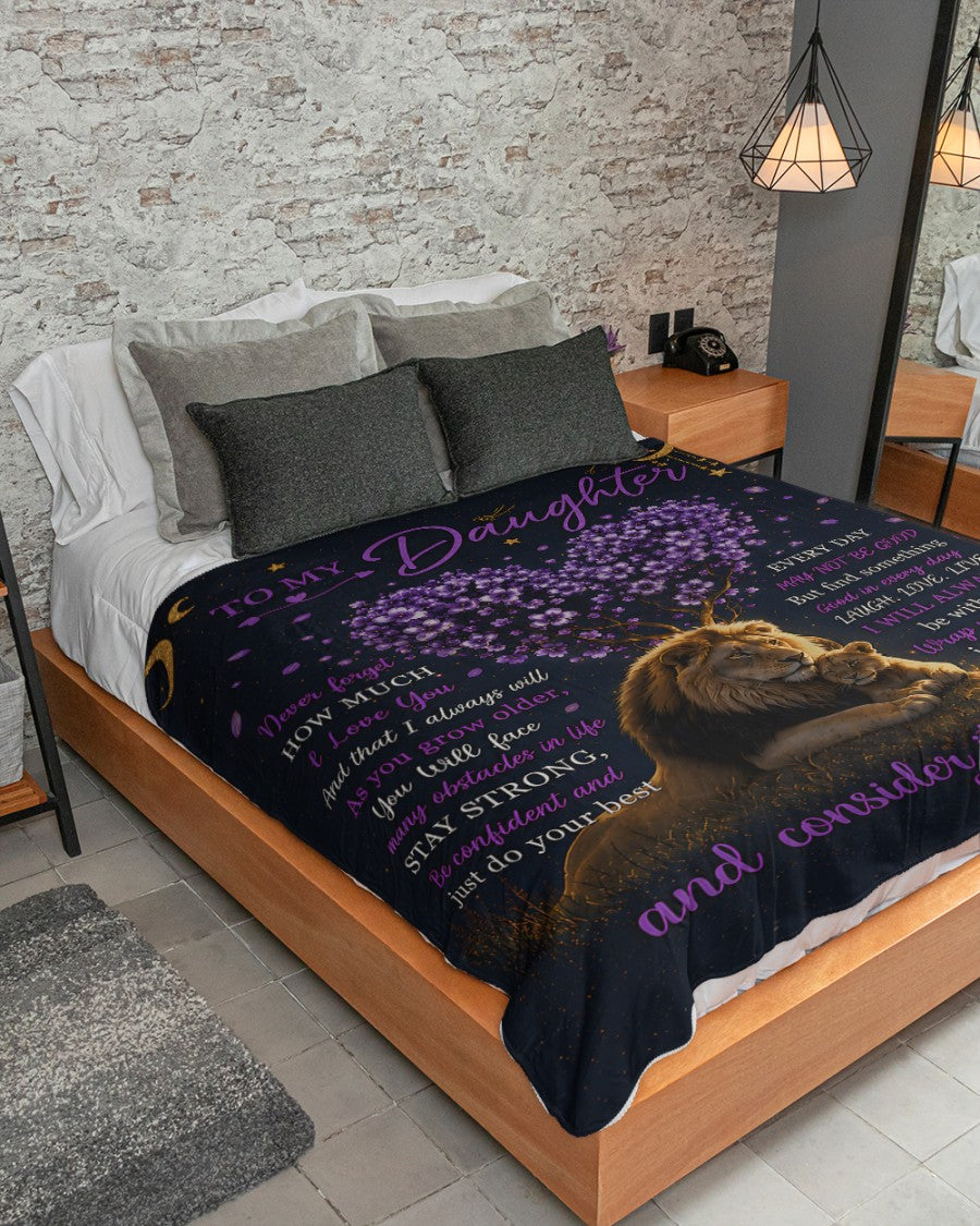 TO MY DAUGHTER - GIFT FROM MOM - Sherpa Fleece Quilt Blanket (SKU2607-22)