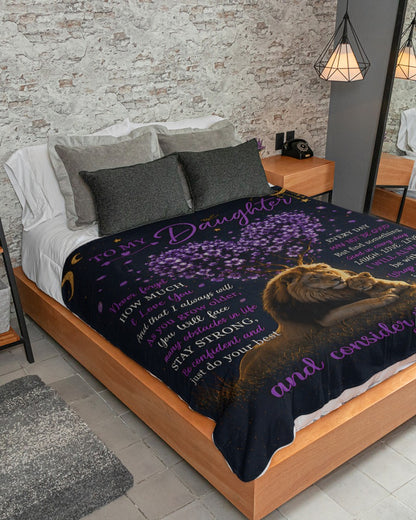 TO MY DAUGHTER - GIFT FROM MOM - Sherpa Fleece Quilt Blanket (SKU2607-22)