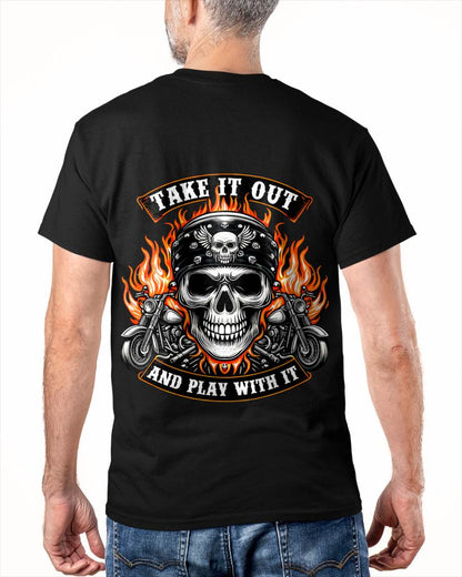 Funny Take, Play with it Skeleton Biker Motorcycle - SHIRT FOR MEN - LUNA00 (SKU2607-DY-07)